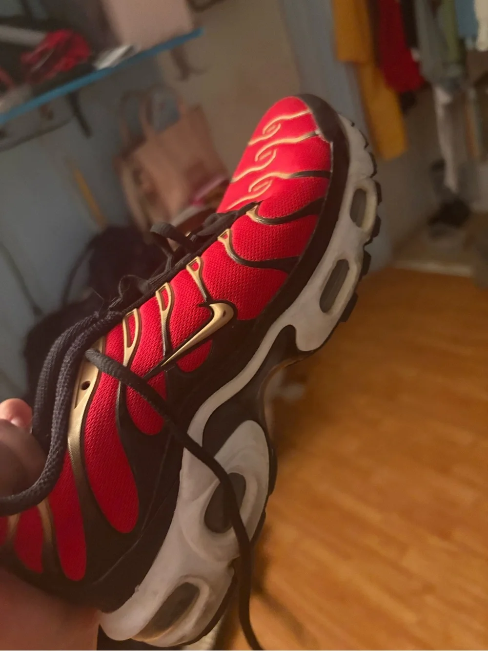 Nike air max plus Red, Gold & Black women sneakers